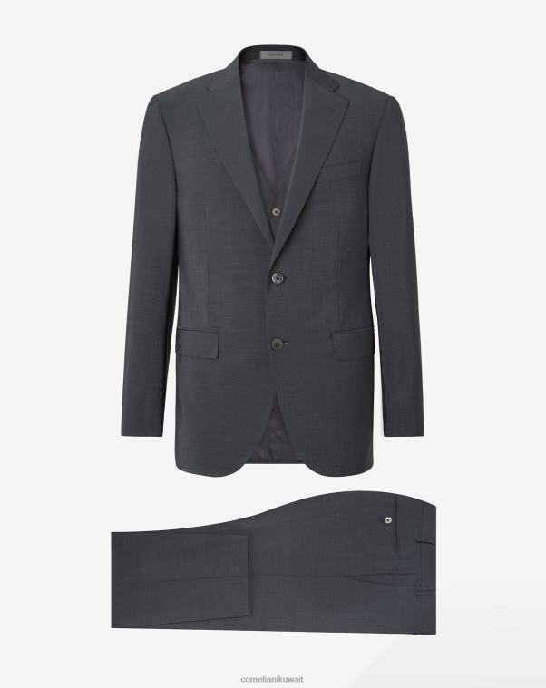 رجال Corneliani أنثراسايت بدلة صدرية من الصوف والموهير ملابس Z2F6811