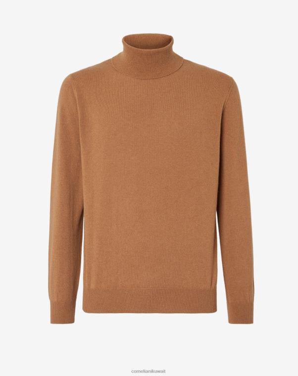 رجال Corneliani اللون البيج الياقة المدورة من الكشمير الخالص باللون الجملي ملابس Z2F68152