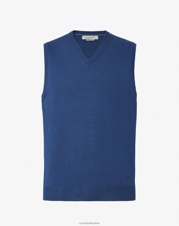 رجال Corneliani الأزرق الملكي صدرية من صوف ميرينو ملابس Z2F68162