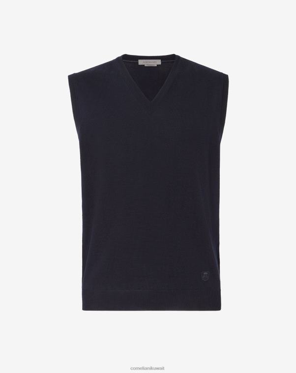 رجال Corneliani أزرق صدرية من صوف ميرينو ملابس Z2F68171