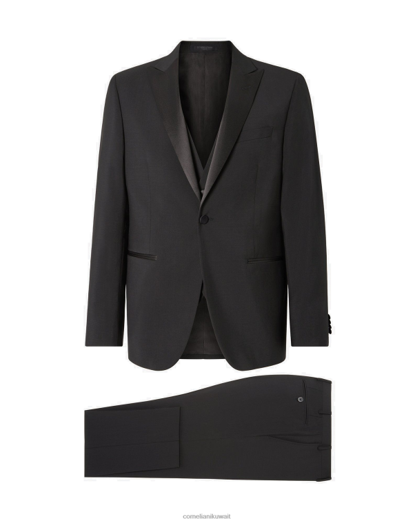 رجال Corneliani أسود سهرة من الصوف والموهير ملابس Z2F6819