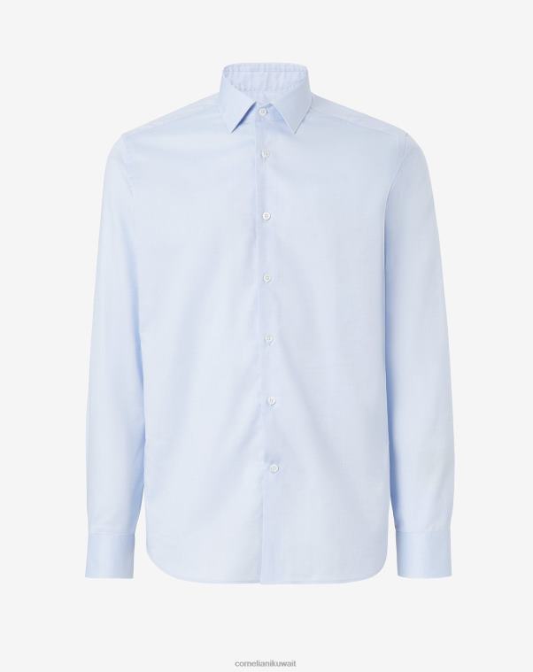 رجال Corneliani أزرق فاتح قميص سادة ملابس Z2F68202