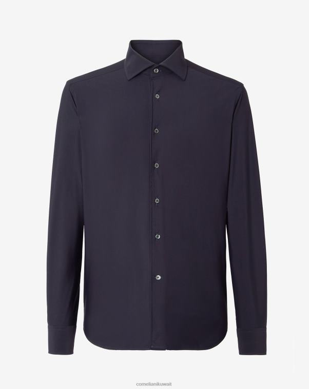 رجال Corneliani أزرق قميص قماش ترافيلتيك ملابس Z2F68218