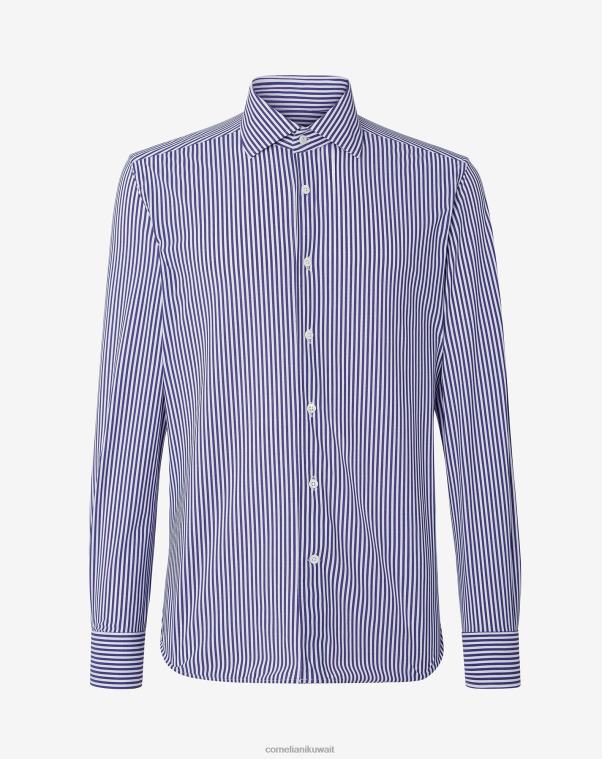 رجال Corneliani أزرق غامق قميص ترافل تيك ملابس Z2F68219