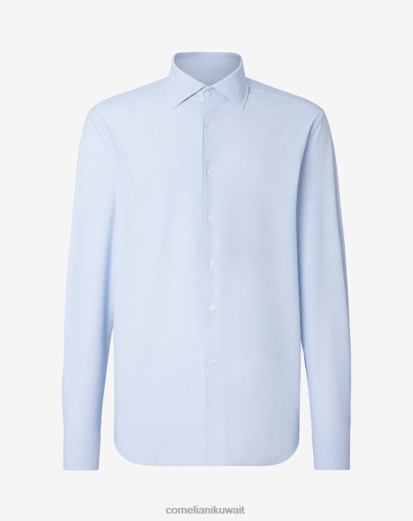 رجال Corneliani أزرق قميص ترافل تيك ملابس Z2F68230