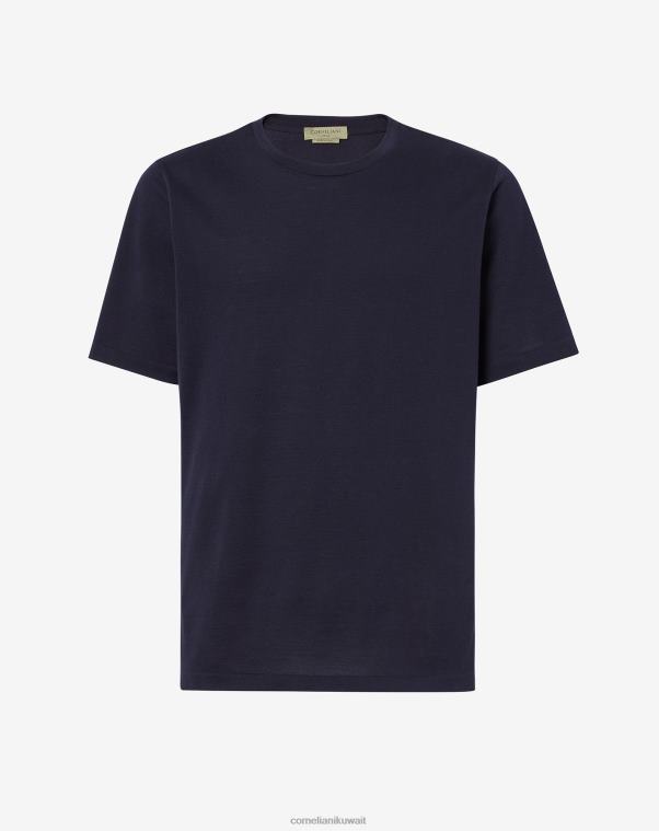 رجال Corneliani أزرق دائرة سترة قصيرة الأكمام ملابس Z2F68293