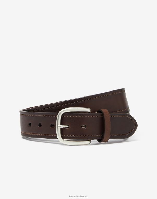 رجال Corneliani بني غامق حزام بإبزيم من النحاس مُكَمِّلات Z2F68378