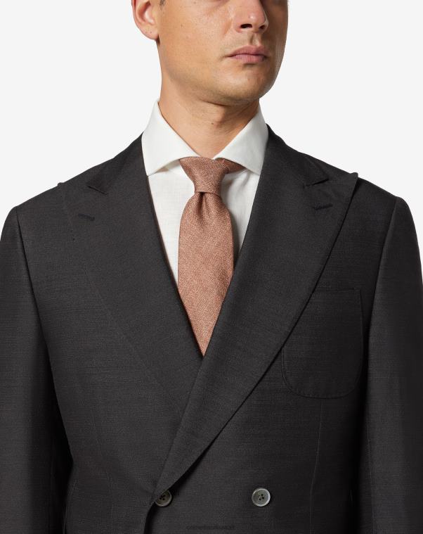 رجال Corneliani بني ربطة عنق حريرية مطبوعة مُكَمِّلات Z2F68387