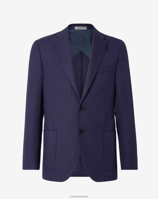 رجال Corneliani أزرق سترة صوف ذات زرين ملابس Z2F6850