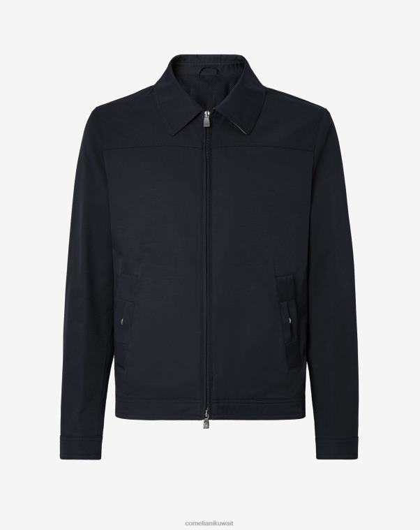 رجال Corneliani أزرق سترة من مزيج القطن ملابس Z2F6884