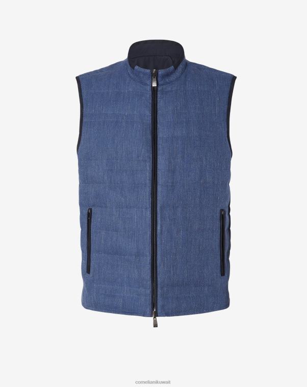 رجال Corneliani الأزرق الداكن صدرية مملوءة ذات وجهين ملابس Z2F6889