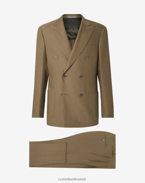 رجال Corneliani أخضر بدلة من الكتان والصوف الطبيعي ملابس Z2F689