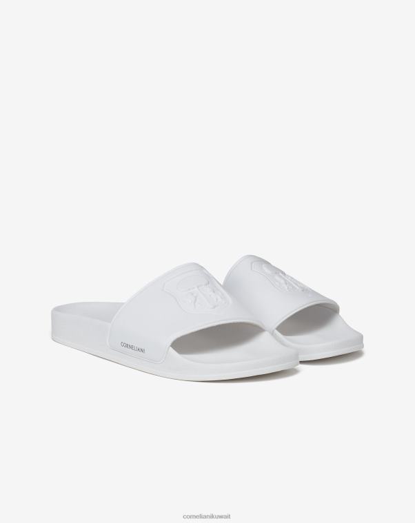 رجال Corneliani أبيض النعال مع الشعار أحذية Z2F68422