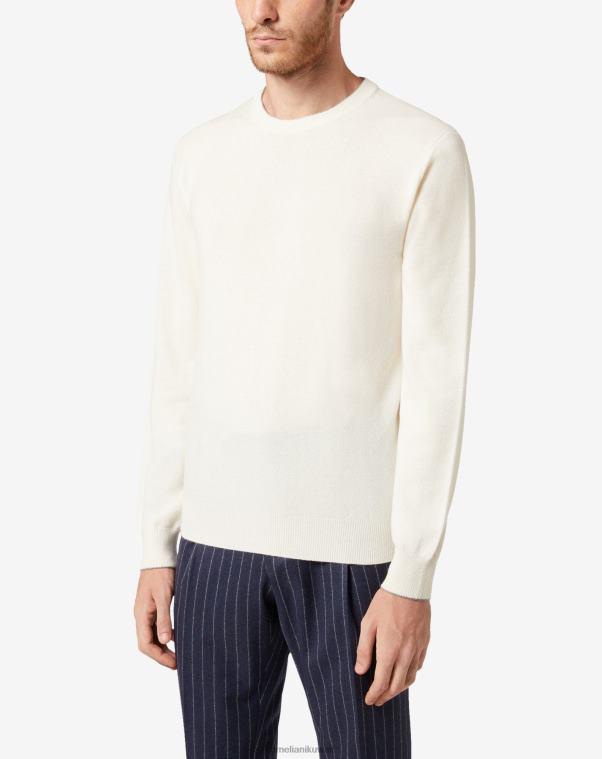 رجال Corneliani أبيض الياقة المدورة الكشمير ملابس Z2F68134