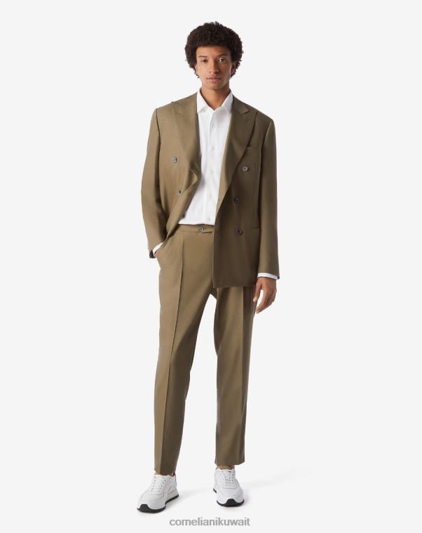 رجال Corneliani أخضر بدلة من الكتان والصوف الطبيعي ملابس Z2F689