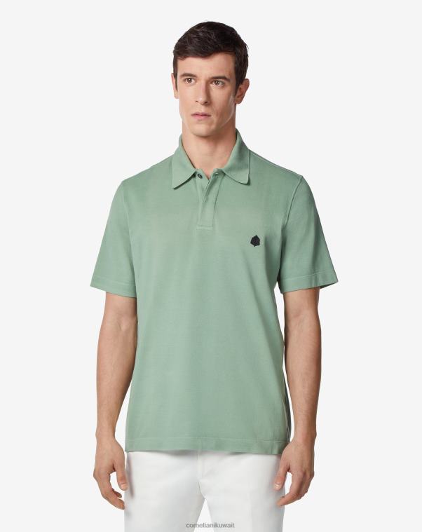 رجال Corneliani أخضر بولو بيكيه قطني مستدام ملابس Z2F68253