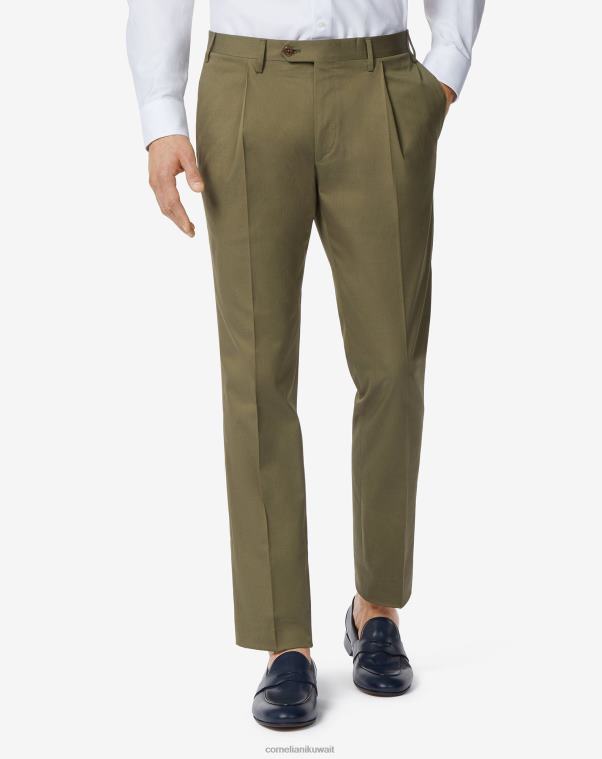 رجال Corneliani أخضر سراويل قطنية مطاطية ملابس Z2F68310