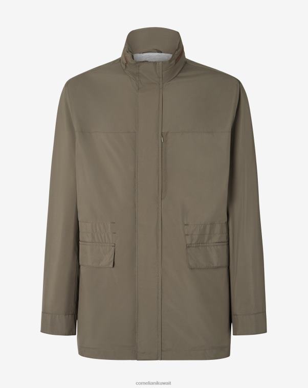 رجال Corneliani أخضر كابينة قماش مقاومة للماء ملابس Z2F6891