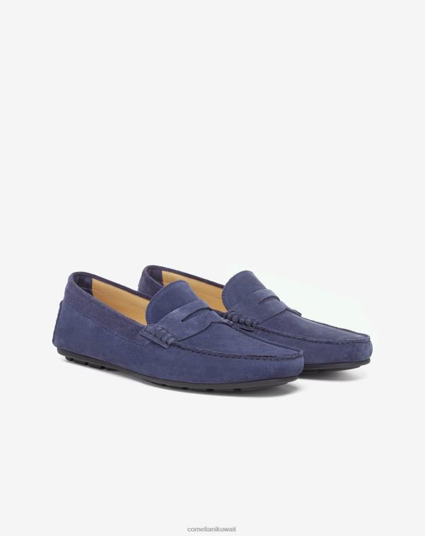 رجال Corneliani أزرق أحذية سولدريفر مطاطية من جلد الغزال أحذية Z2F68400