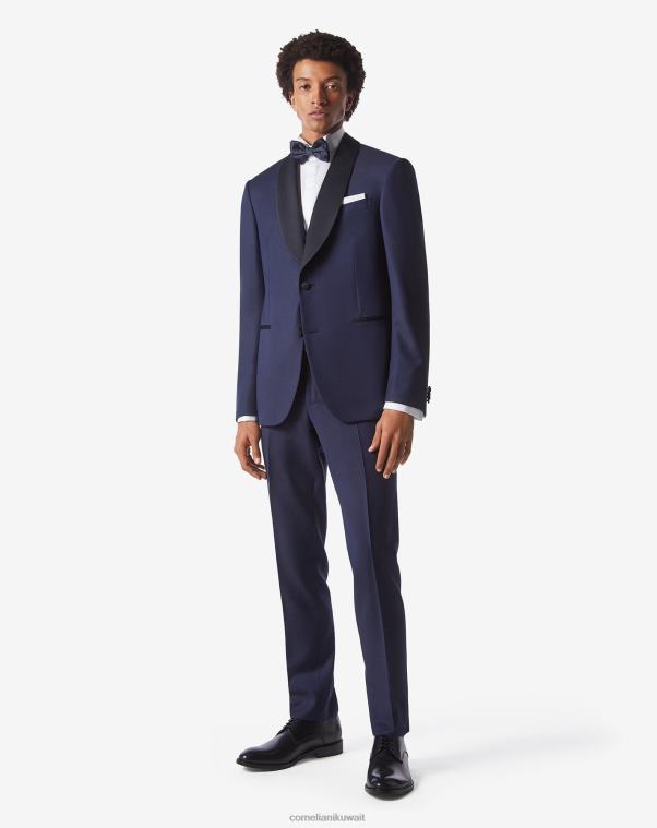 رجال Corneliani أزرق بدلة السمور الصوفية S120 ملابس Z2F6823