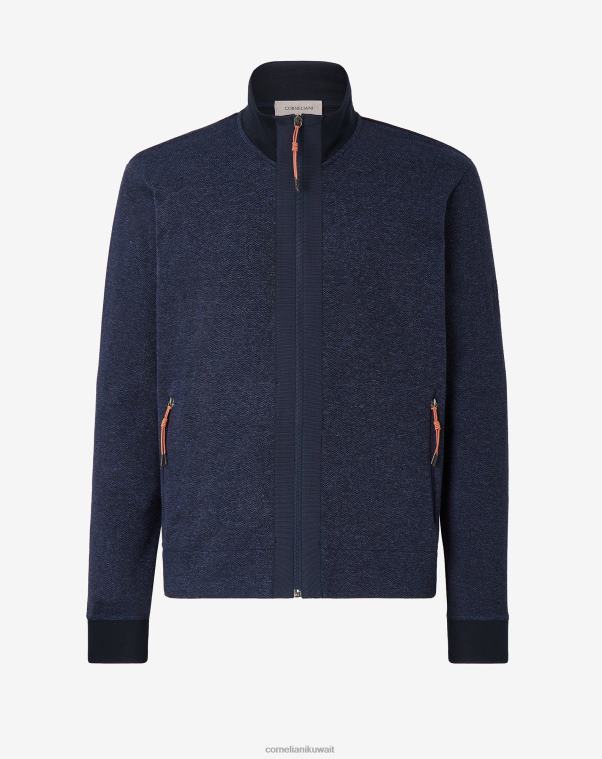 رجال Corneliani أزرق بيكيه من الصوف القابل للعكس ملابس Z2F68165