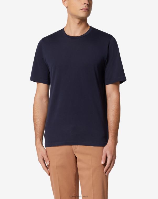 رجال Corneliani أزرق دائرة سترة قصيرة الأكمام ملابس Z2F68293