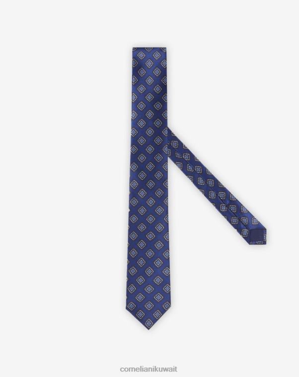 رجال Corneliani أزرق ربطة عنق مطبوعة بتصميم كاروهات مُكَمِّلات Z2F68389