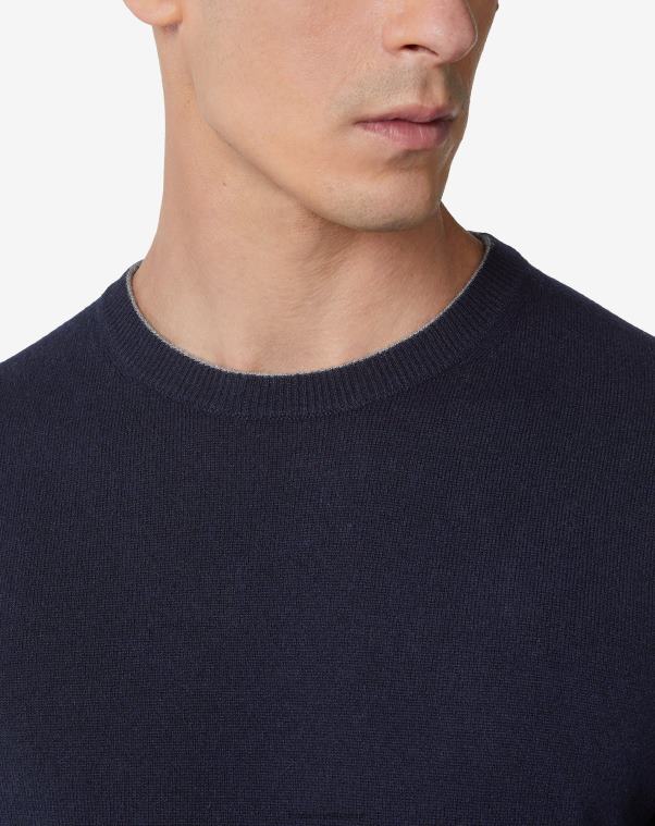 رجال Corneliani أزرق رقبة دائرية من الكشمير النقي ملابس Z2F68144