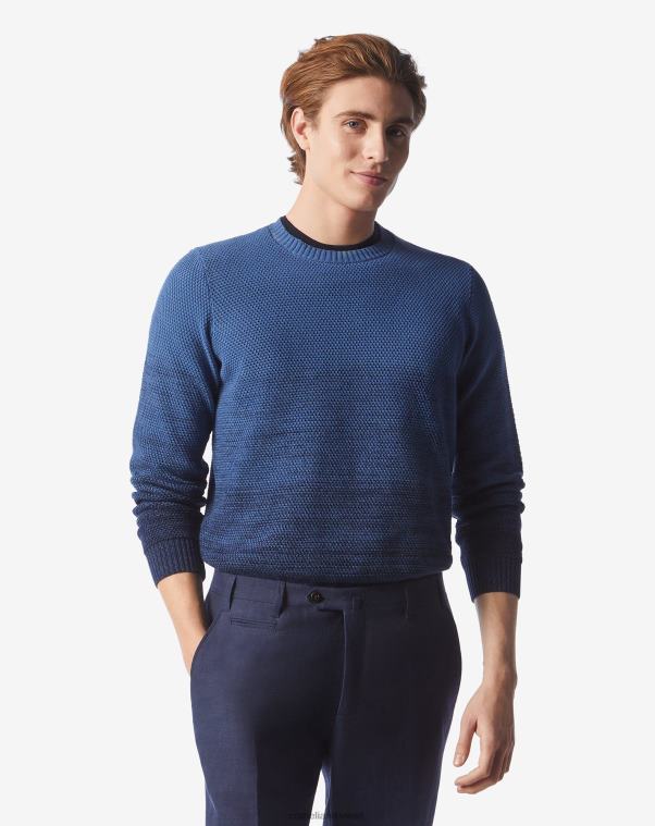 رجال Corneliani أزرق سترة بياقة دائرية متماسكة ملابس Z2F68111