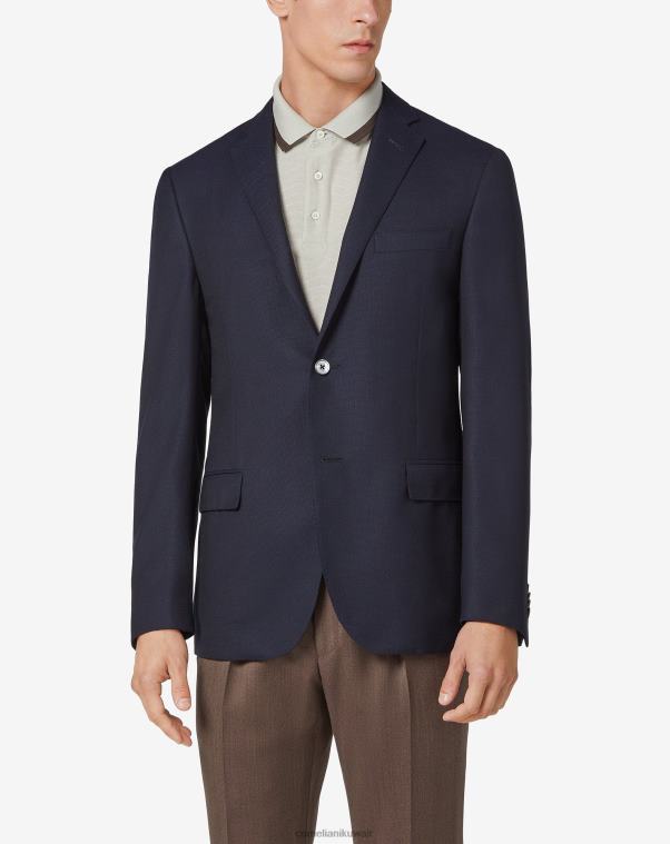 رجال Corneliani أزرق سترة صوفية مفتوحة ذات زرين ملابس Z2F6860