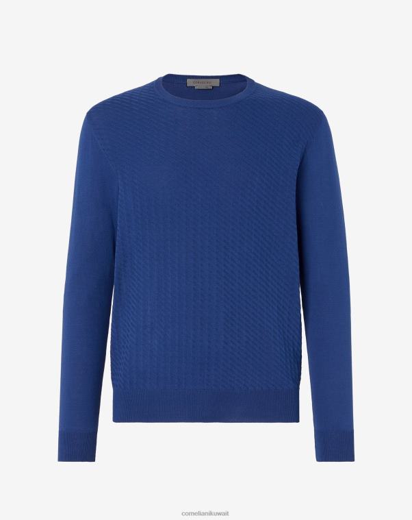 رجال Corneliani أزرق سترة قطن بيما سينا ​​بيما ملابس Z2F68113