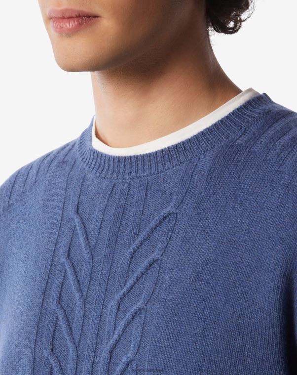 رجال Corneliani أزرق سترة من الصوف والكشمير المستدام بياقة دائرية ملابس Z2F68132