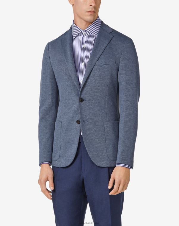 رجال Corneliani أزرق سترة من القطن ذات زرين ملابس Z2F6845