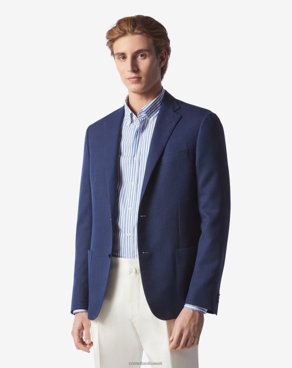 رجال Corneliani أزرق سترة من القطن والكشمير ذات زرين ملابس Z2F6872