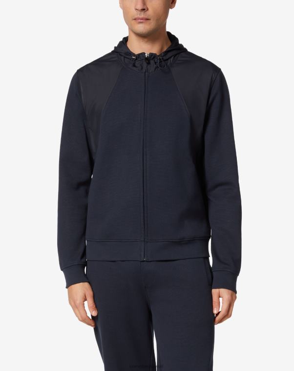 رجال Corneliani أزرق سويت شيرت من القطن بخياطة روما ملابس Z2F68137