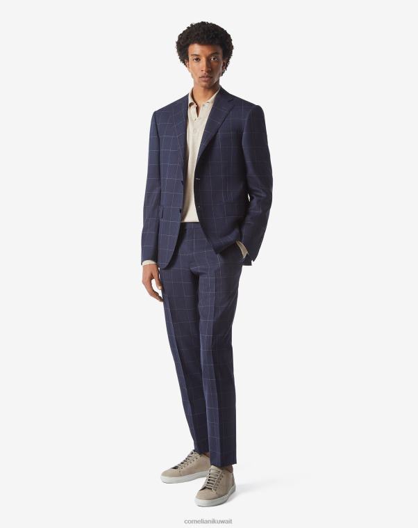 رجال Corneliani أزرق غامق بدلة من الصوف الاستوائي ملابس Z2F686