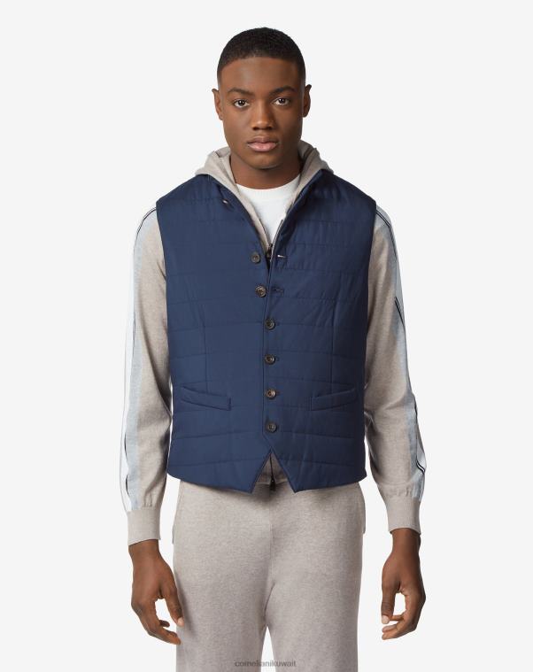 رجال Corneliani أزرق غامق سترة مبطنة مقاومة للماء ملابس Z2F6877