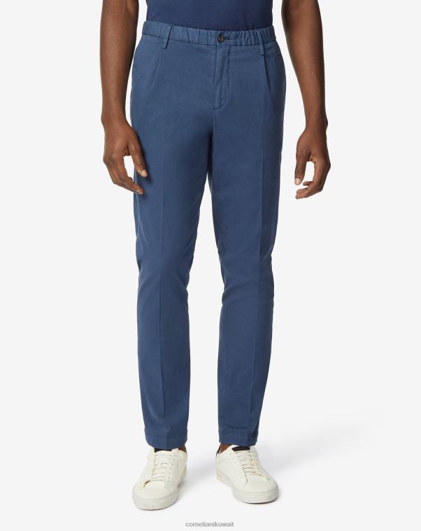 رجال Corneliani أزرق فاتح بنطلون من القطن والليوسيل ملابس Z2F68311