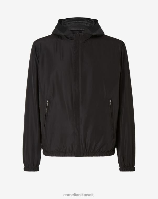 رجال Corneliani أسود سترة جلدية نابا ذات وجهين ملابس Z2F68105