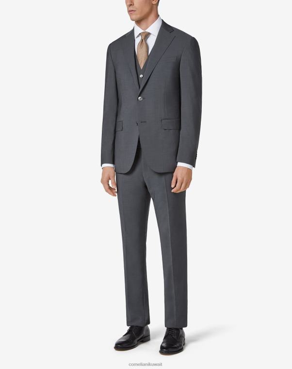 رجال Corneliani أنثراسايت بدلة صدرية من الصوف والموهير ملابس Z2F6811