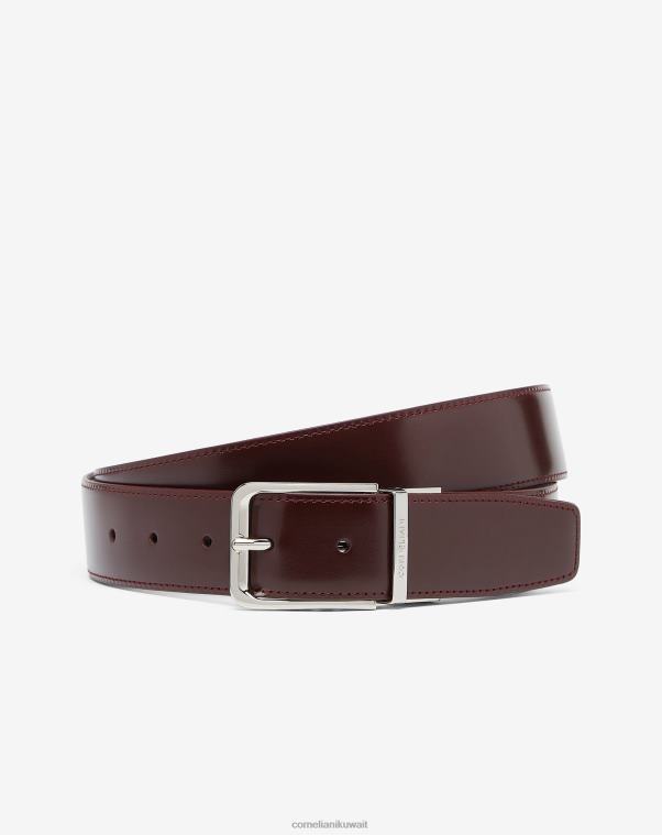 رجال Corneliani الأزرق الداكن حزام من الجلد بطباعة الأيائل مُكَمِّلات Z2F68382