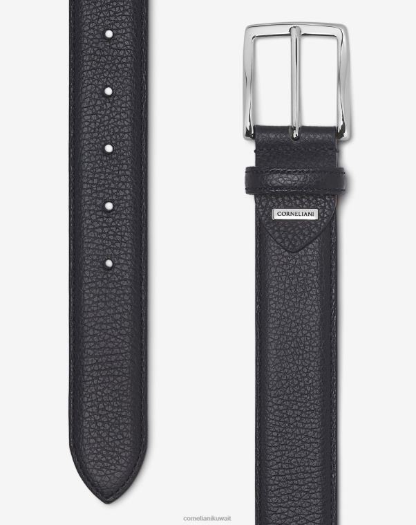 رجال Corneliani الأزرق الداكن حزام من الجلد بطباعة جلد الغزال مُكَمِّلات Z2F68375