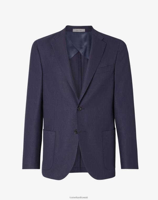 رجال Corneliani الأزرق الداكن سترة هوبساك ووك ذات زرين ملابس Z2F6859