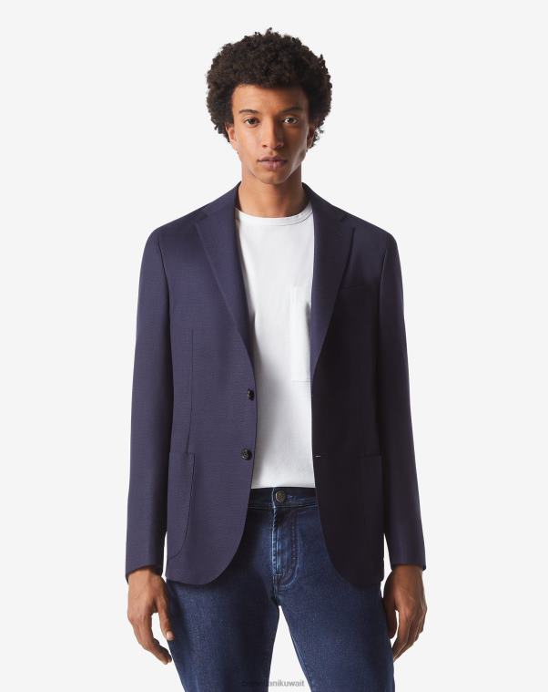 رجال Corneliani الأزرق الداكن سترة هوبساك ووك ذات زرين ملابس Z2F6859