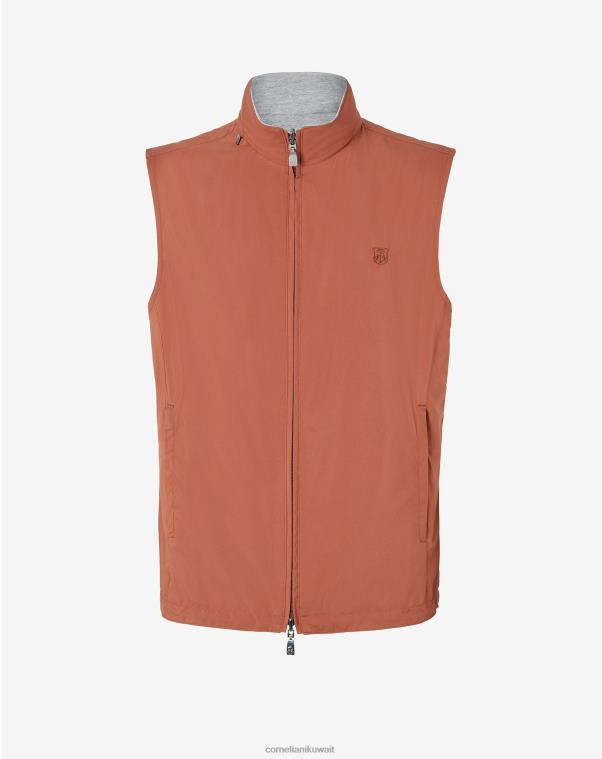 رجال Corneliani البرتقالي سترة طاردة للماء قابلة للعكس ملابس Z2F6885