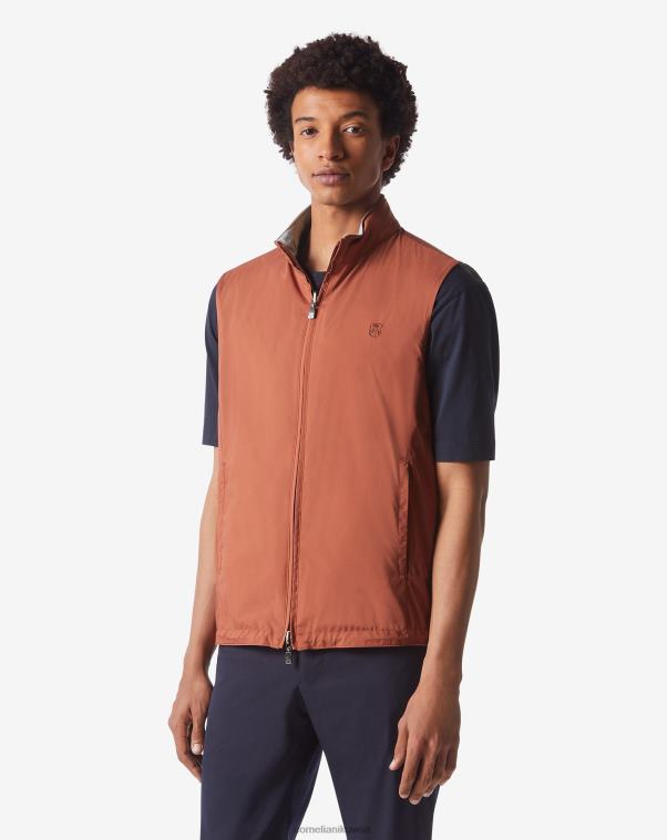 رجال Corneliani البرتقالي سترة طاردة للماء قابلة للعكس ملابس Z2F6885