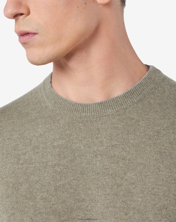 رجال Corneliani الجيش الأخضر رقبة دائرية من الكشمير النقي ملابس Z2F68147