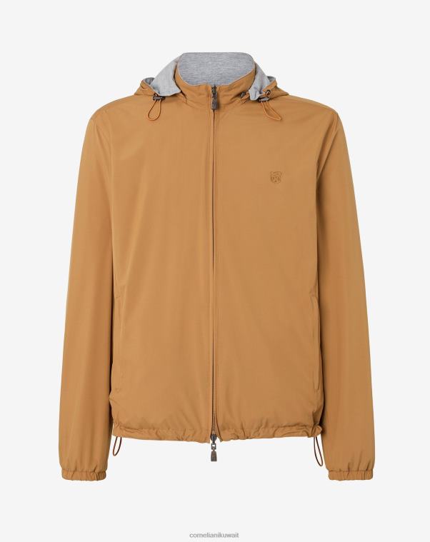 رجال Corneliani اللون البيج سترة ذات وجهين مقاومة للماء ملابس Z2F6886