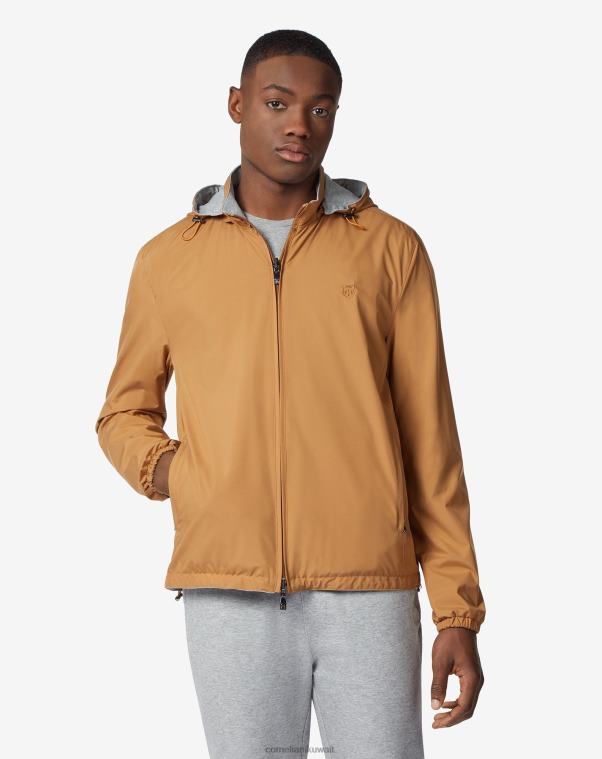 رجال Corneliani اللون البيج سترة ذات وجهين مقاومة للماء ملابس Z2F6886