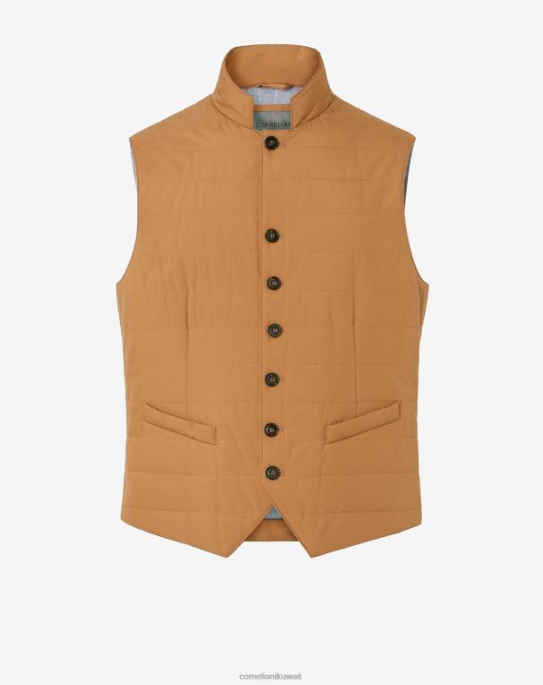 رجال Corneliani اللون البيج سترة مبطنة من القماش المقاوم للماء ملابس Z2F6883